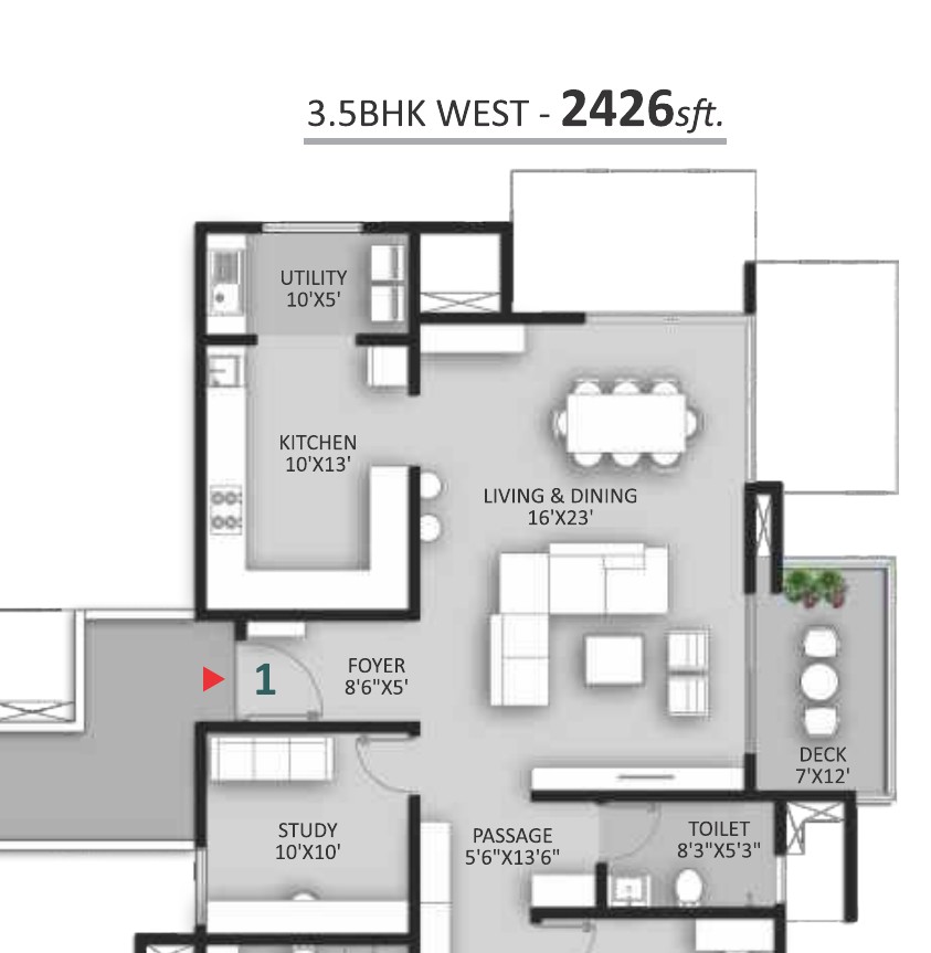 3.5 BHK floor plan — Ankuraa Pristine Park